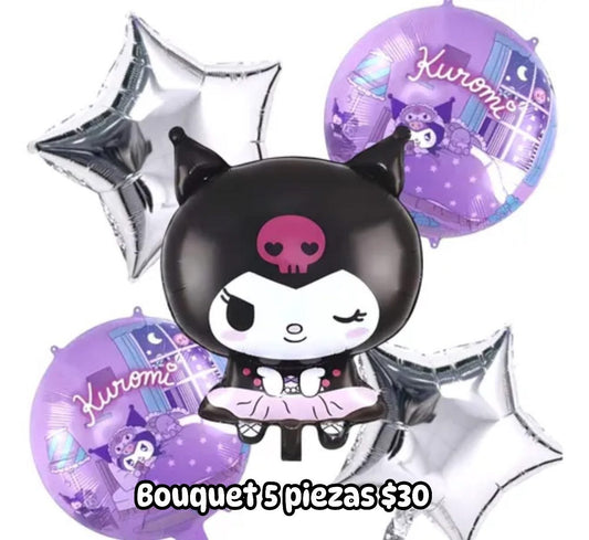 Bouquet 5 globos kuromi