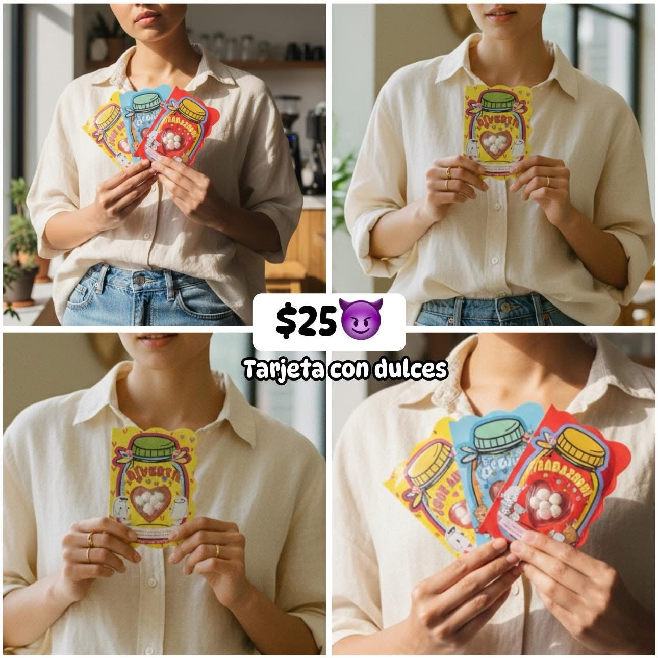 Tarjeta con dulces