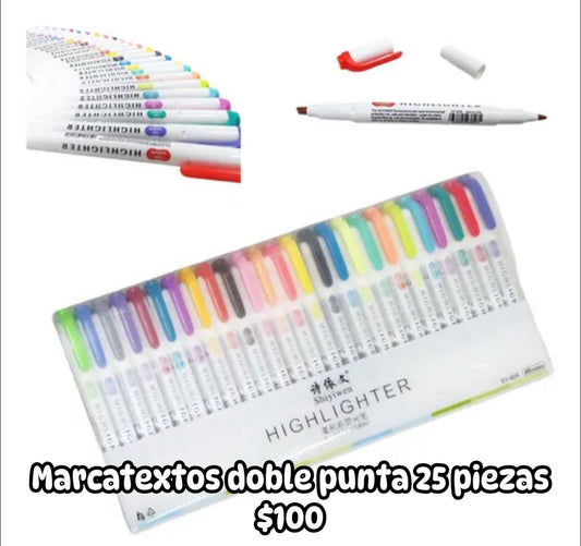 Marcatextos doble punta 25 piezas