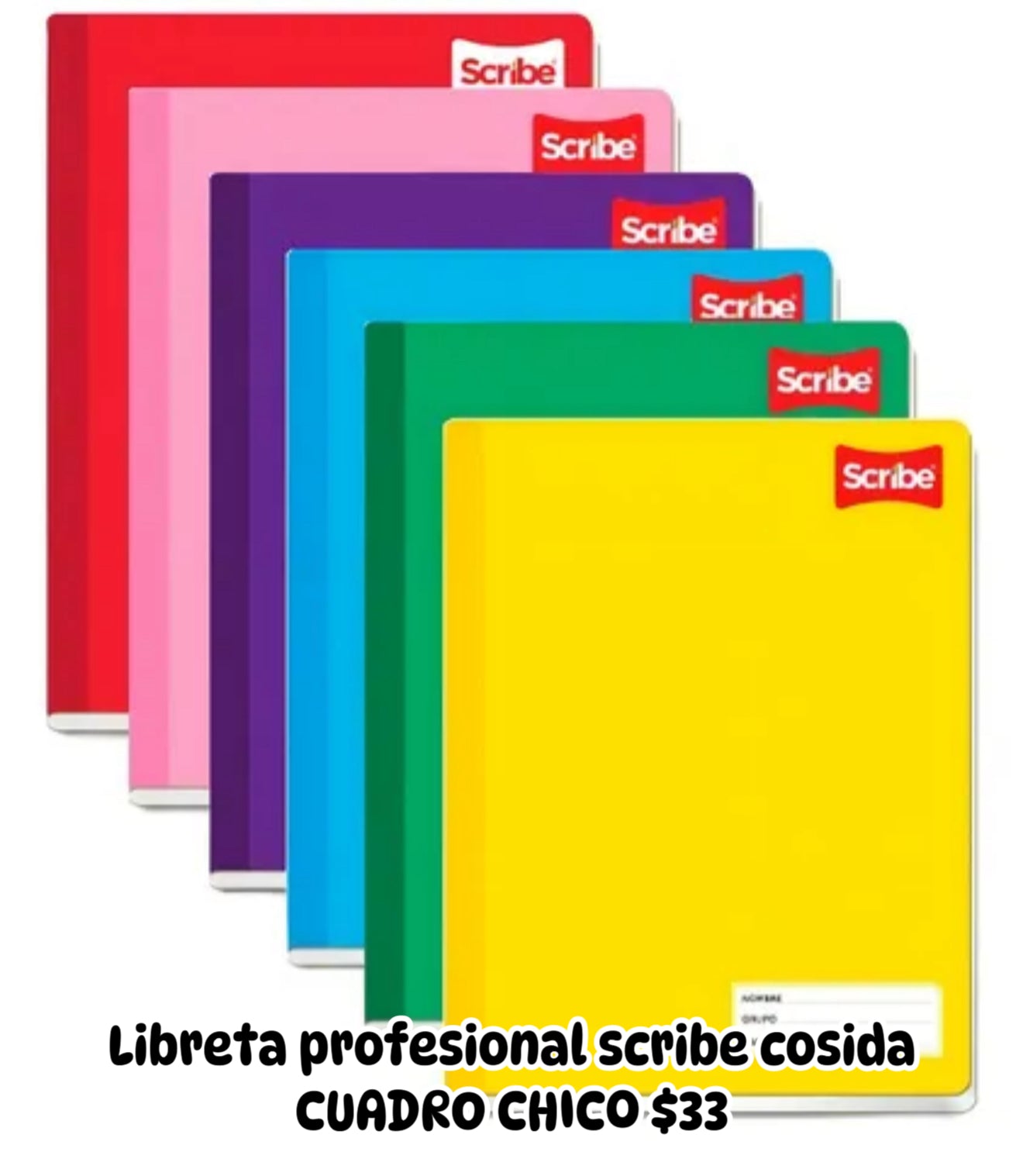 Libreta profesional scribe cosida CUADRO CHICO $33