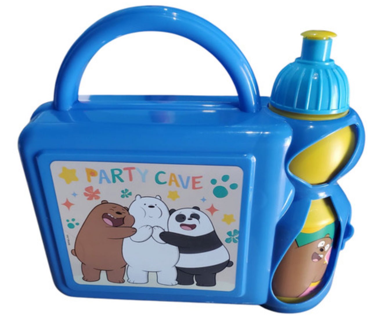 Lonchera azul con termo osos