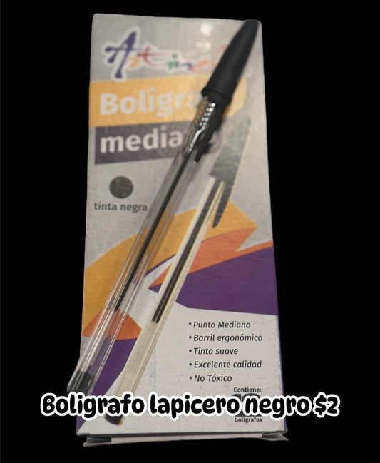 Boligrafo lapicero negro