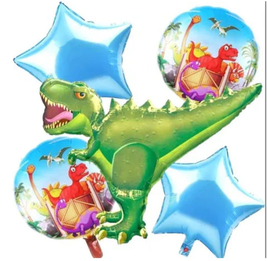 Bouquet 5 globos dinosaurios