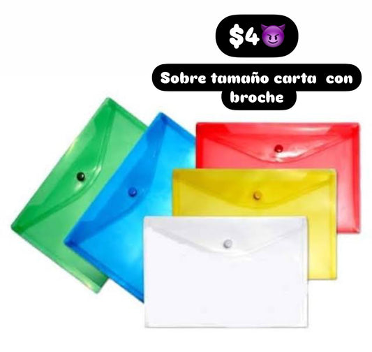 sobre tamaño carta con broche