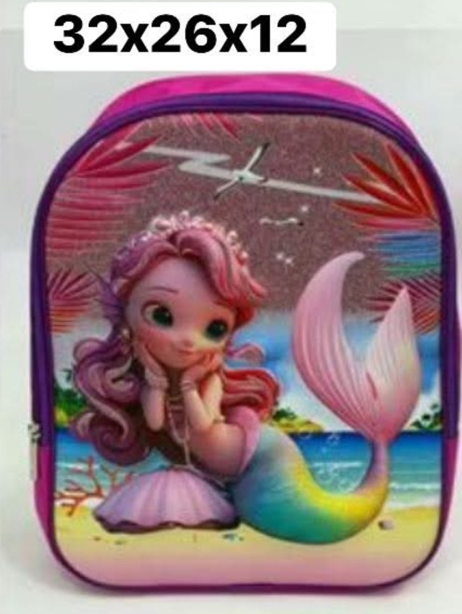 Mochila preescolar glitter sirena modelo 2