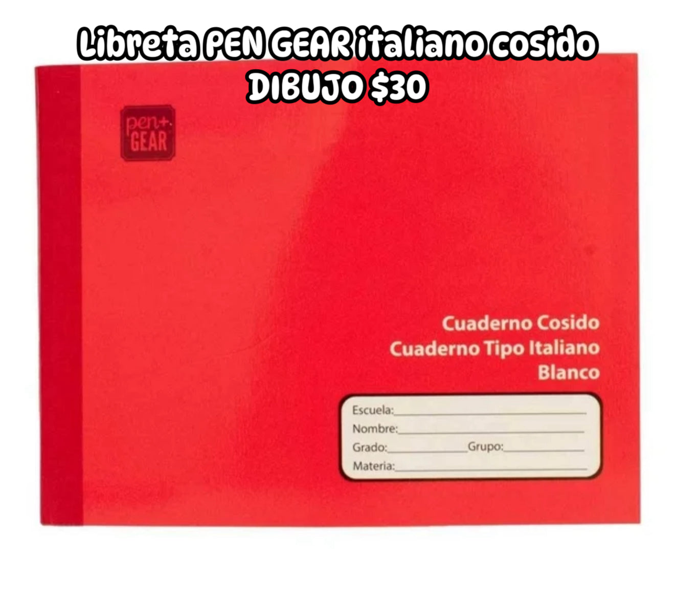 Libreta PEN GEAR italiano cosido DIBUJO $30