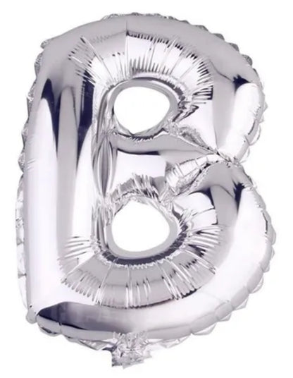 Globo Letra B plateado 16 pulgadas 41cm