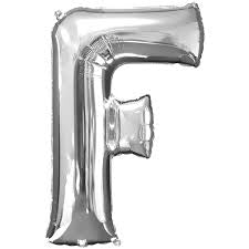 Globo Letra F plateado 16 pulgadas 41cm