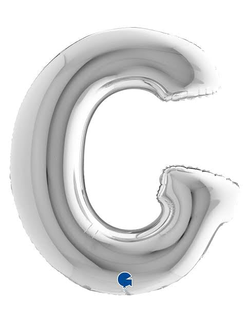 Globo Letra G plateado 32 pulgadas 75cm