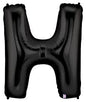 Globo Letra H negro 16 pulgadas 38cm