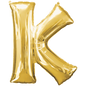 Globo Letra K dorada 16 pulgadas 41cm