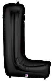 Globo Letra L negro 16 pulgadas 38cm