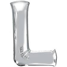 Globo Letra L plateado 32 pulgadas 75cm