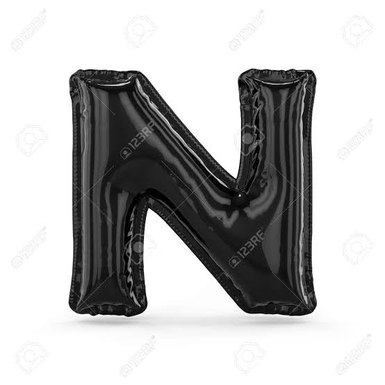 Globo Letra N negro 16 pulgadas 38cm