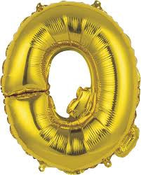 Globo Letra Q dorada 16 pulgadas 41cm