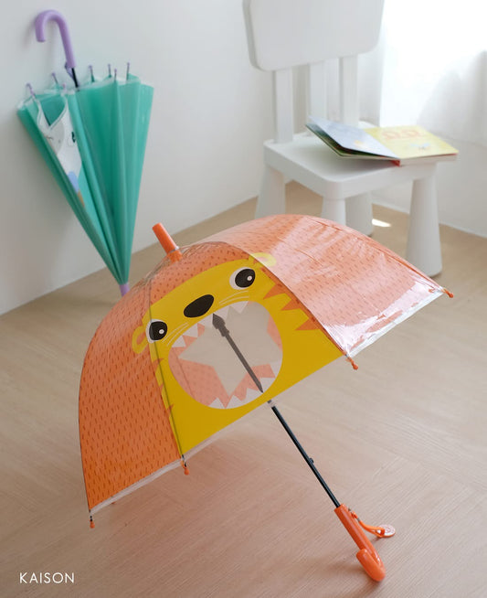 Sombrilla infantil naranja leon