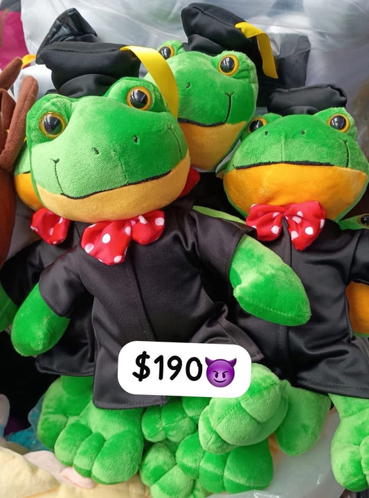Peluche rana rene graduacion