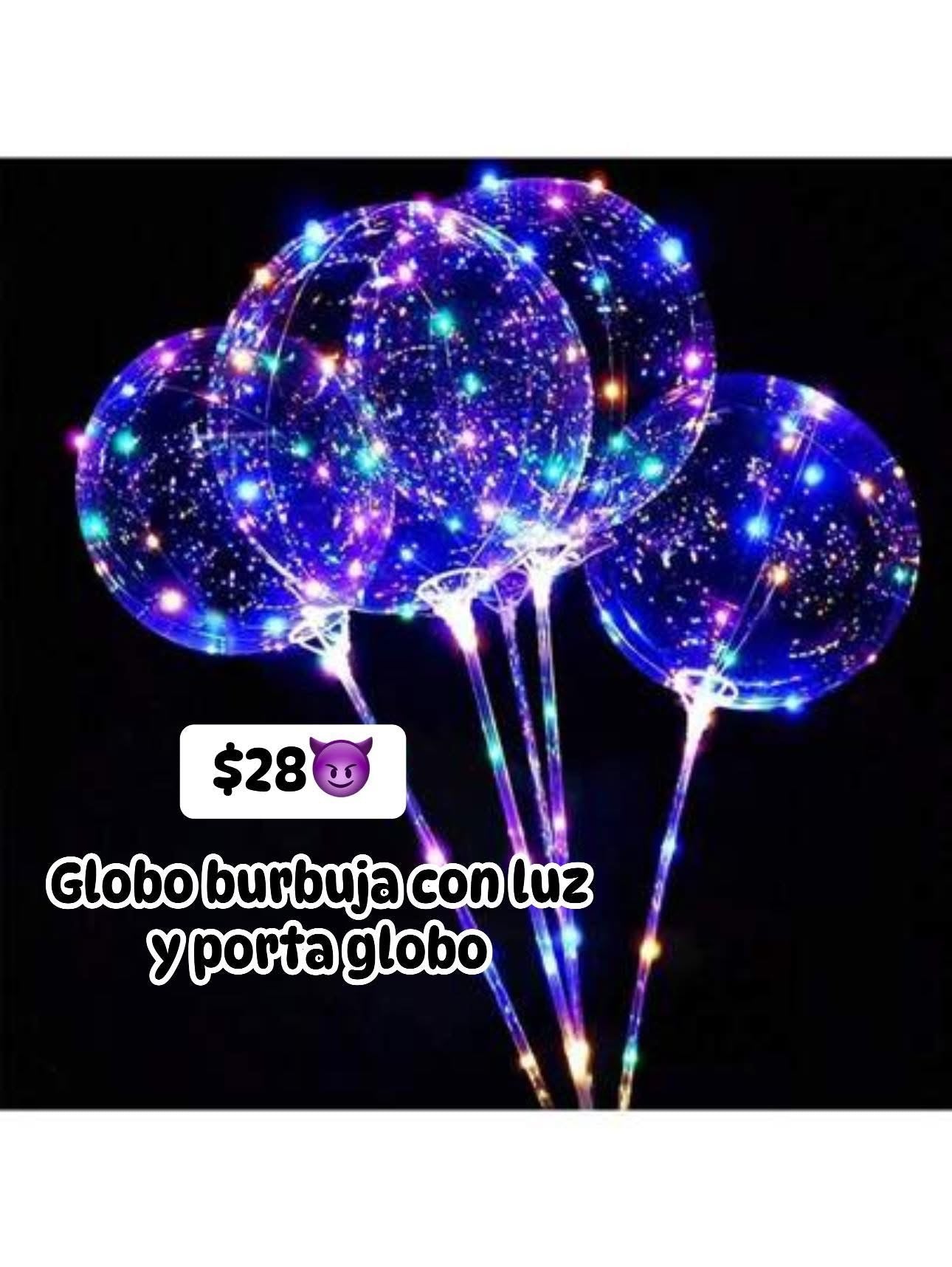 Globo burbuja con luz y portaglobo
