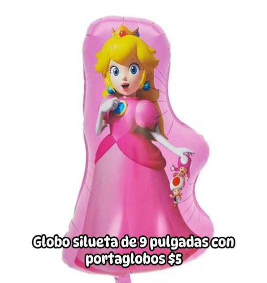 Globo silueta de 9 pulgadas con portaglobos peach