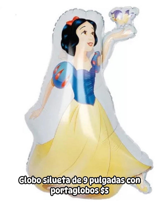 Globo silueta de 9 pulgadas con portaglobos cenicienta