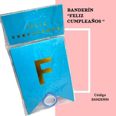 Banderin feliz cumpleaños AZUL
