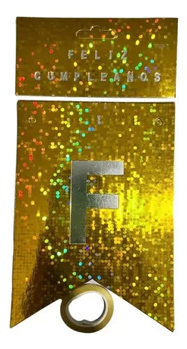 Banderin feliz cumpleaños DORADO