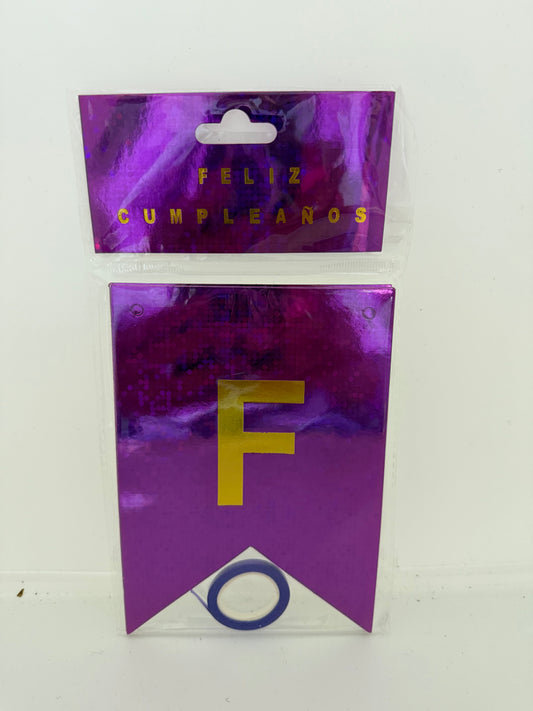 Banderin feliz cumpleaños MORADO