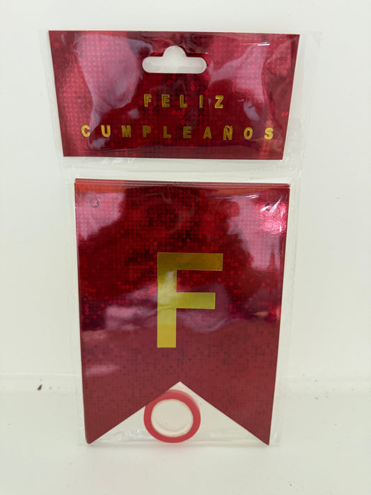 Banderin feliz cumpleaños ROJO