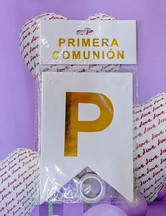Banderin PRIMERA COMUNION BLANCO