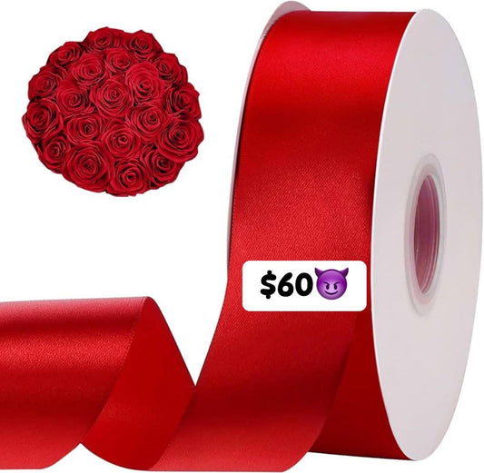 Liston satinado 38mm ROJO