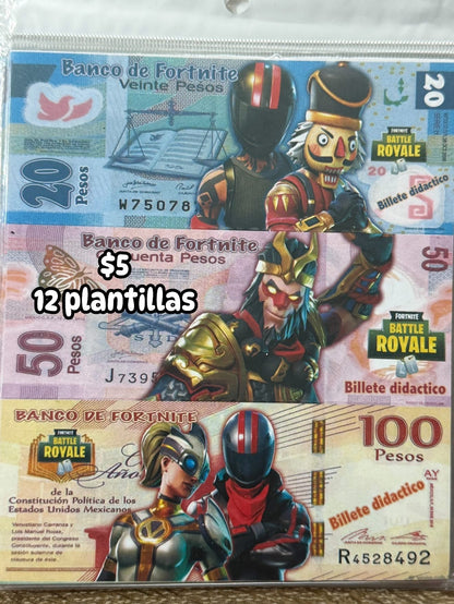 Plantillas billetes didacticos