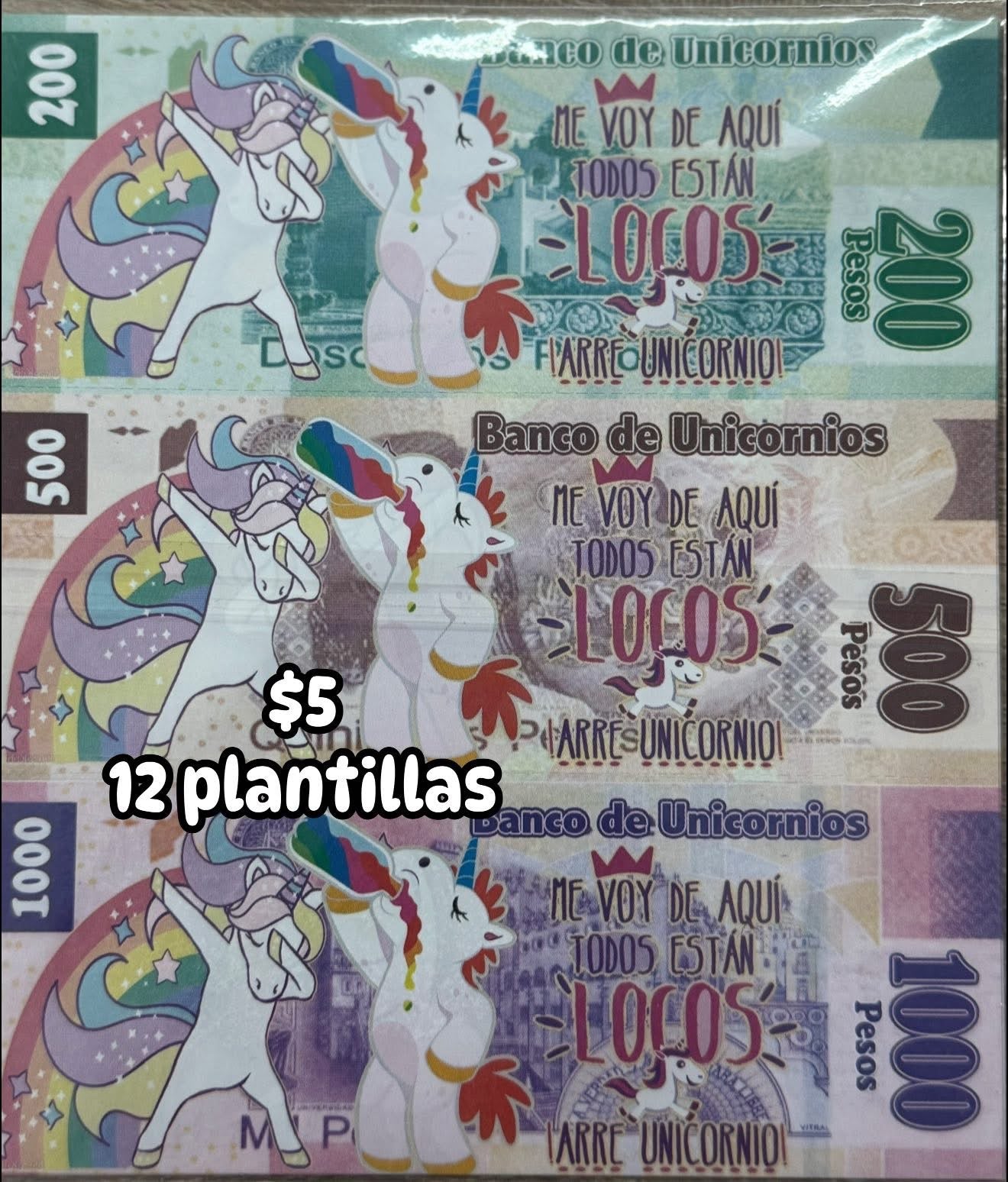 Plantillas billetes didacticos