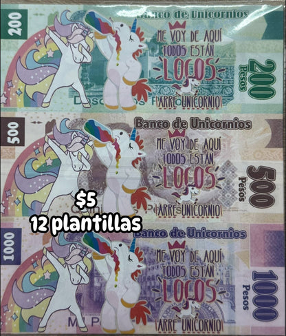 Plantillas billetes didacticos