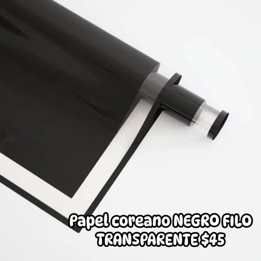 Papel coreano NEGRO FILO TRANSPARENTE