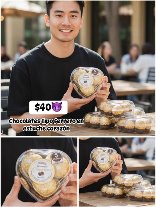 Corazon chocolates tipo ferrero