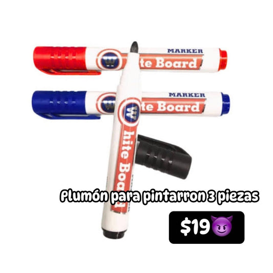Plumon para pizarron 3 piezas