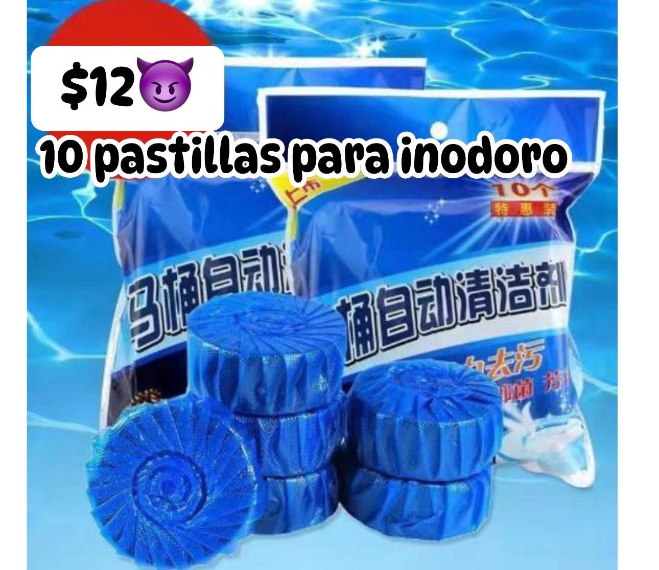 Pastilla azul para inodoro 10 piezas