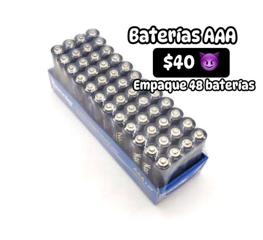 Bateria triple AAA empaque 48 baterias