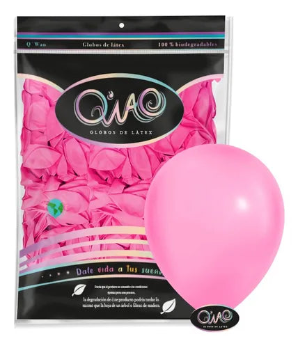 Globo latex QIAO 50 piezas ROSA FUERTE