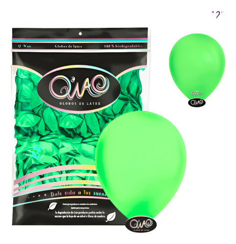Globo latex QIAO 50 piezas VERDE CLARO