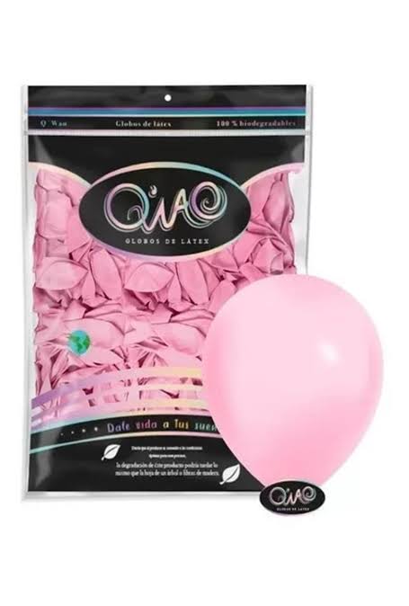 Globo latex QIAO 50 piezas ROSA PASTEL