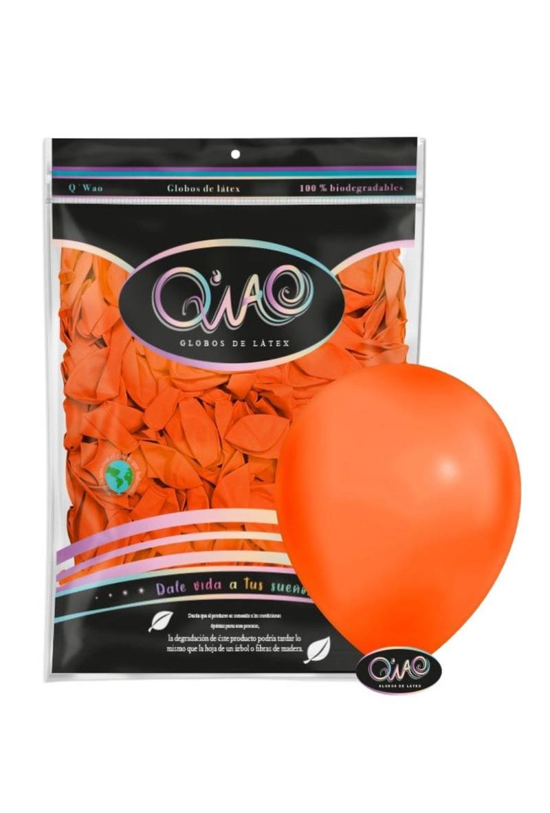 Globo latex QIAO 50 piezas NARANJA