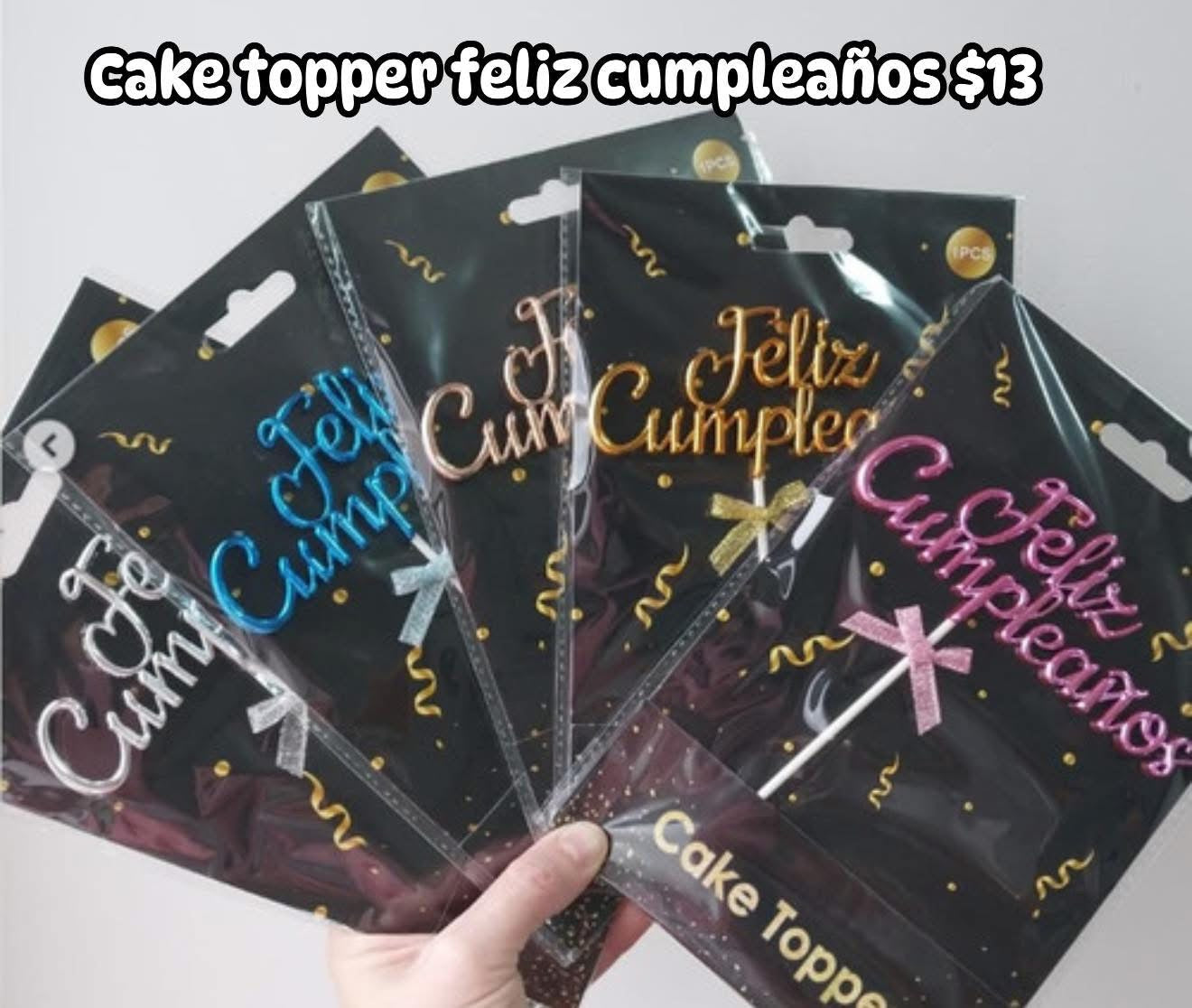 Caketopper feliz cumpleaños