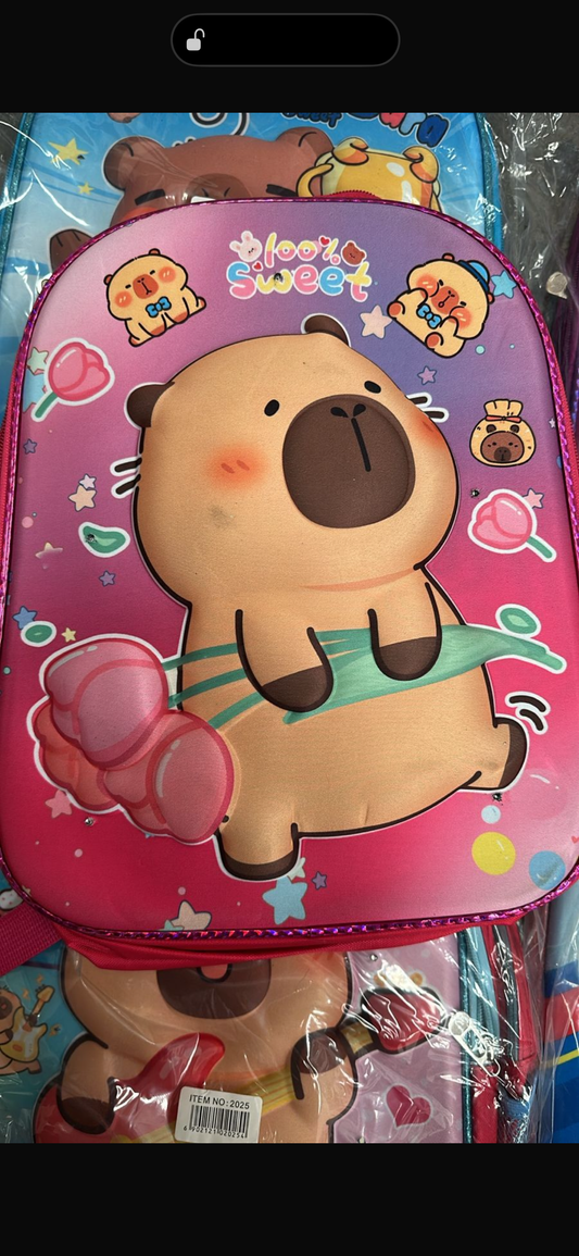 MOCHILA PREESCOLAR CAPIBARA NIÑA