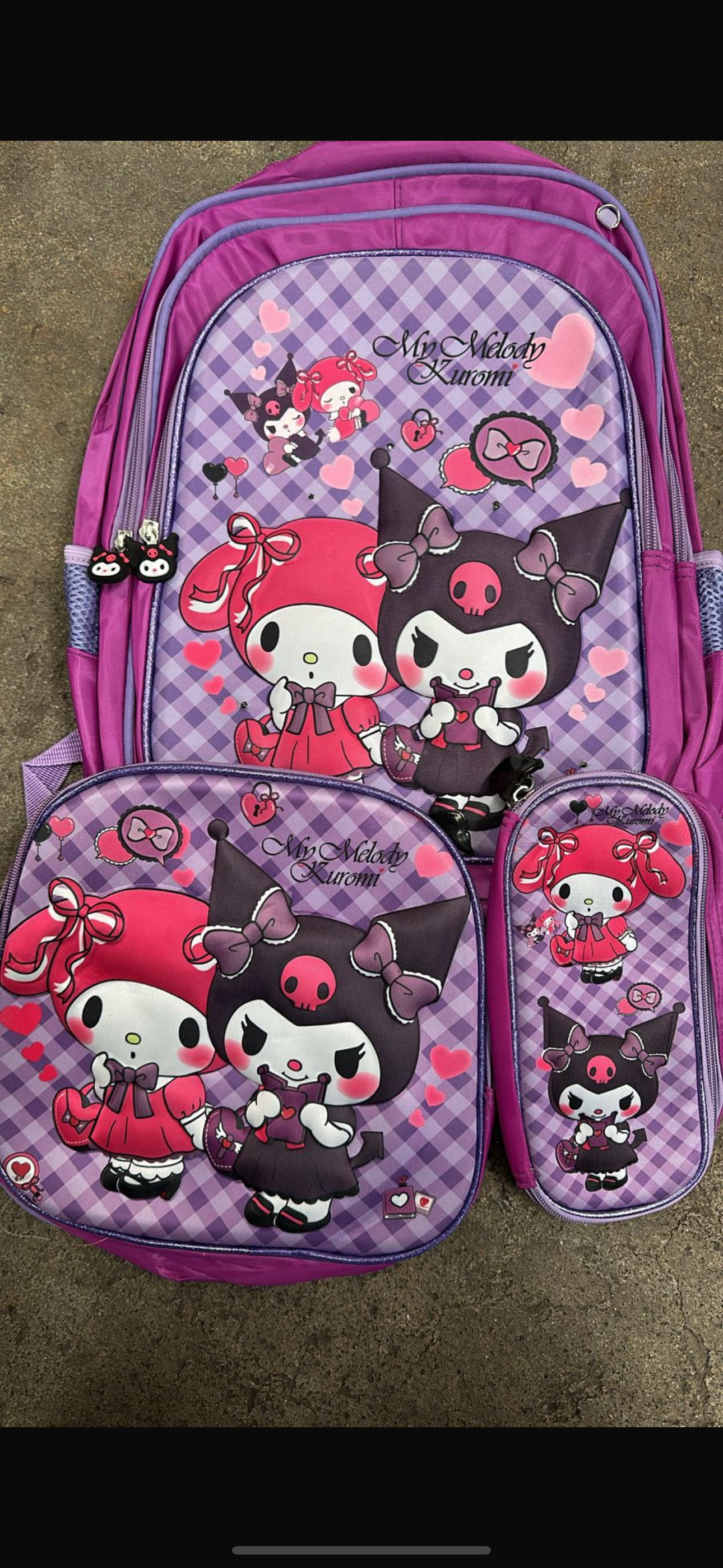 MOCHILA TRIPLE PRIMARIA KUROMI