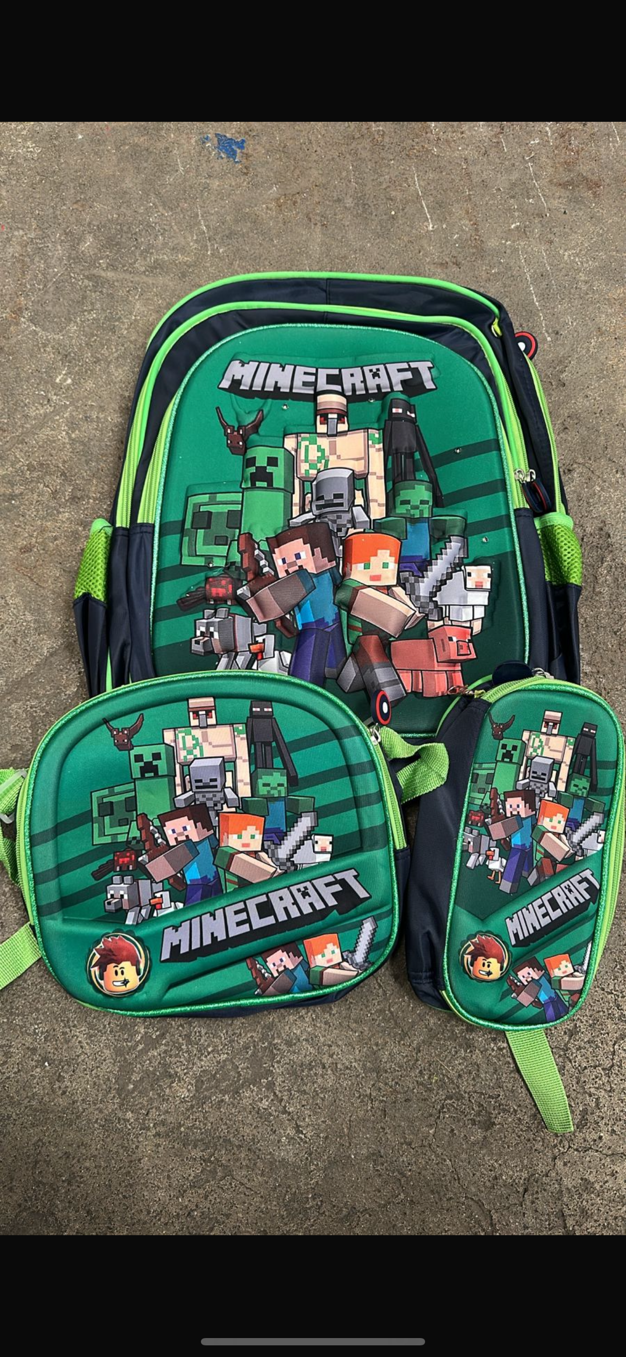 MOCHILA TRIPLE PRIMARIA MINECRAFT