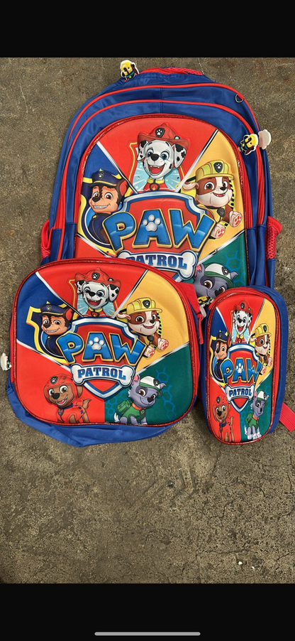 MOCHILA TRIPLE PRIMARIA PAW PATROL