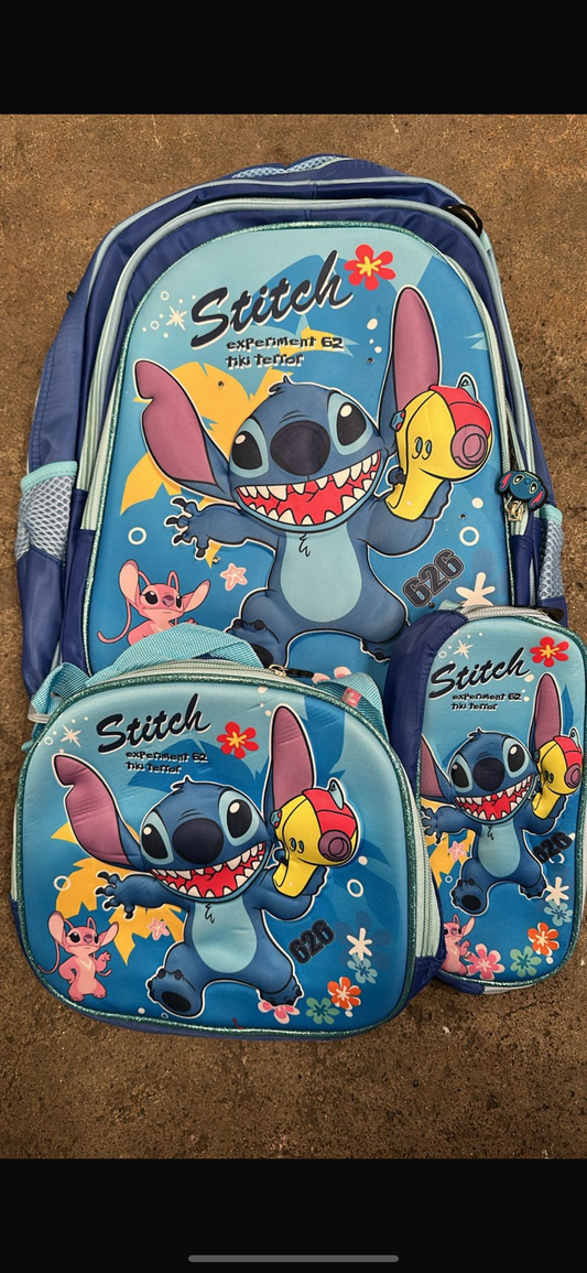 MOCHILA TRIPLE PRIMARIA STITCH