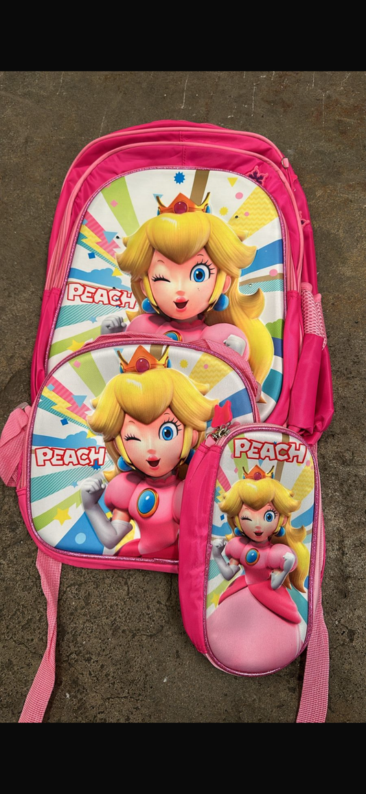MOCHILA TRIPLE PRIMARIA princesa peach