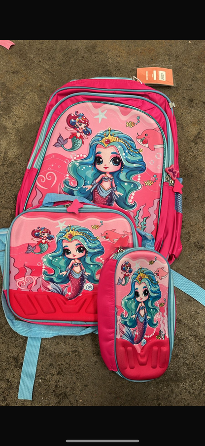 MOCHILA TRIPLE PRIMARIA sirena